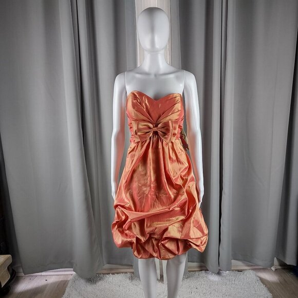 Pretty Maids Dresses & Skirts - Pretty Maids Mango Strapless Bubble Hem Cocktail Bridesmaid Dress Bow Sz 14 NWT